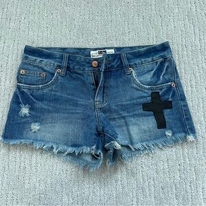 Grungy Denim Shorts Size M